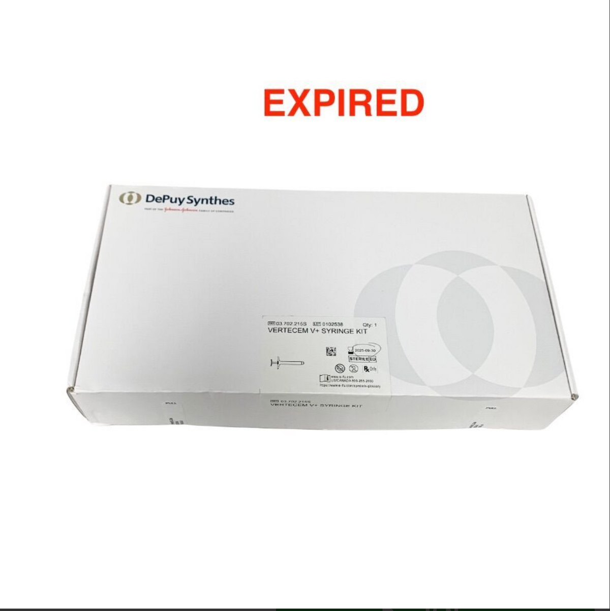 DEPUY 03.702.215S VERTECEM V+ SYRINGE KIT EXP 2025 09