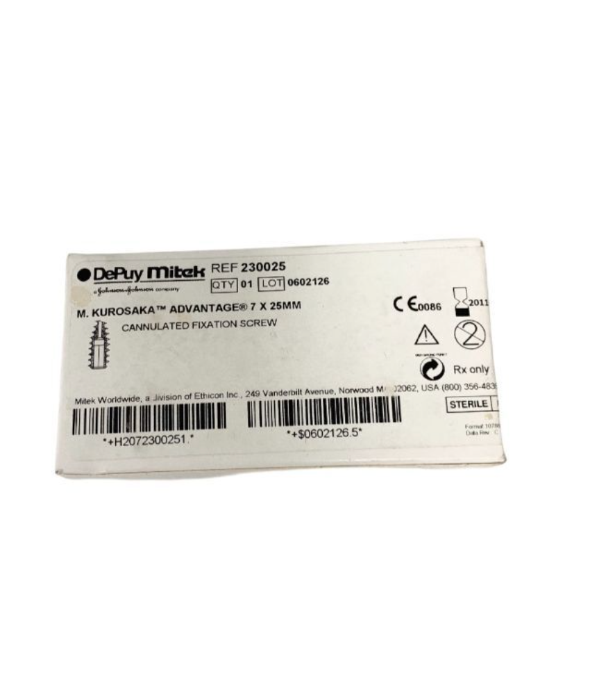 DEPUY 230025 M. Kurosaka Advantage 7 x 25mm Cannulated Fixation Screw EXP 2011 02