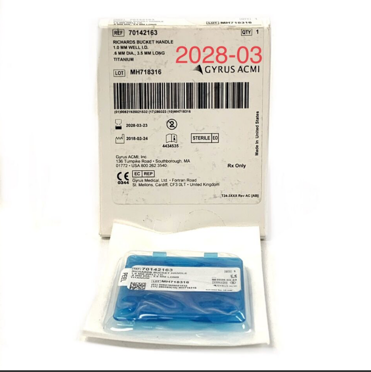 GYRUS ACMI 70142163 RICHARDS BUCKET HANDLE EXP 2028 03