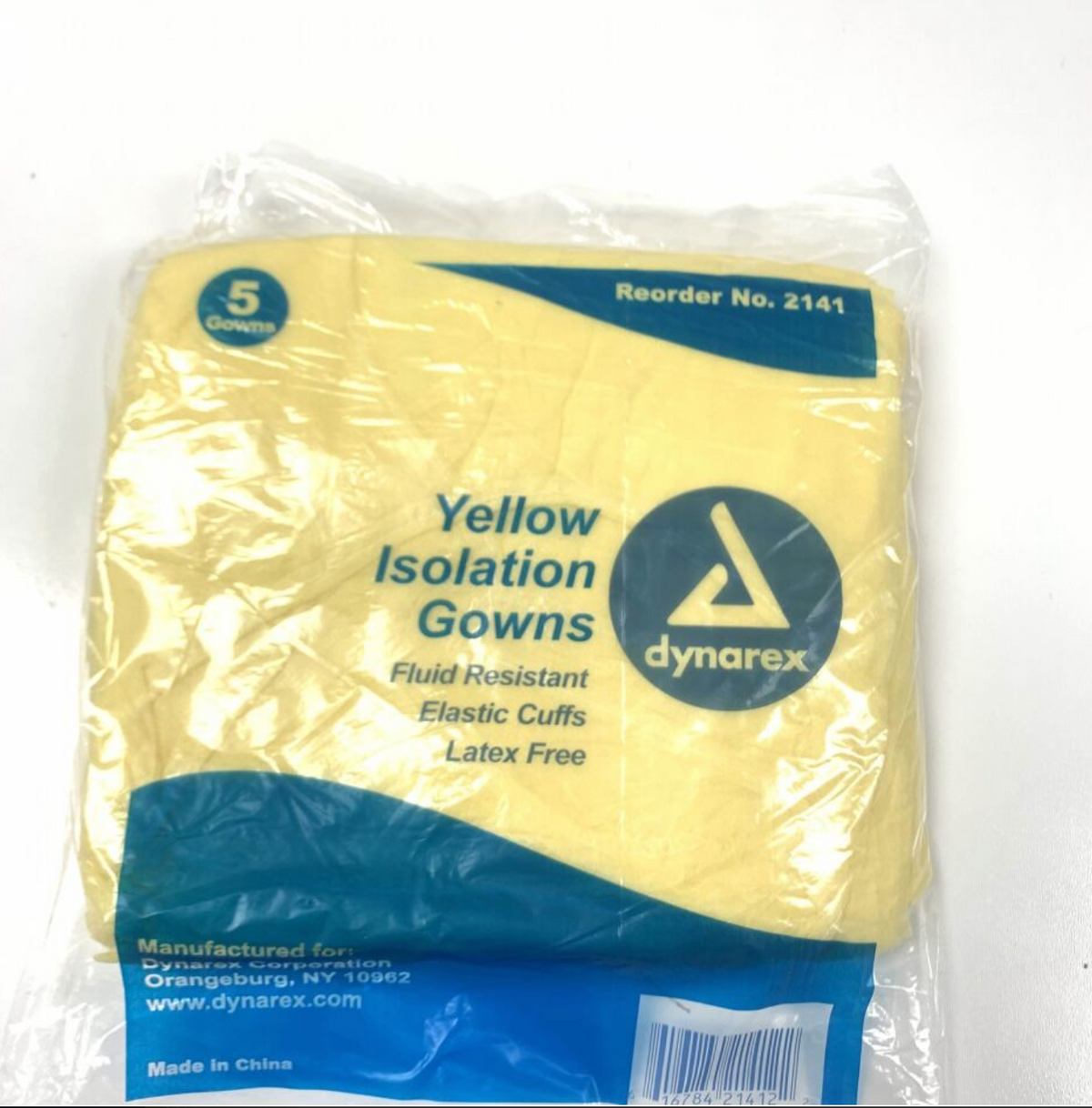 DYNAREX 2141 yellow isolation gowns