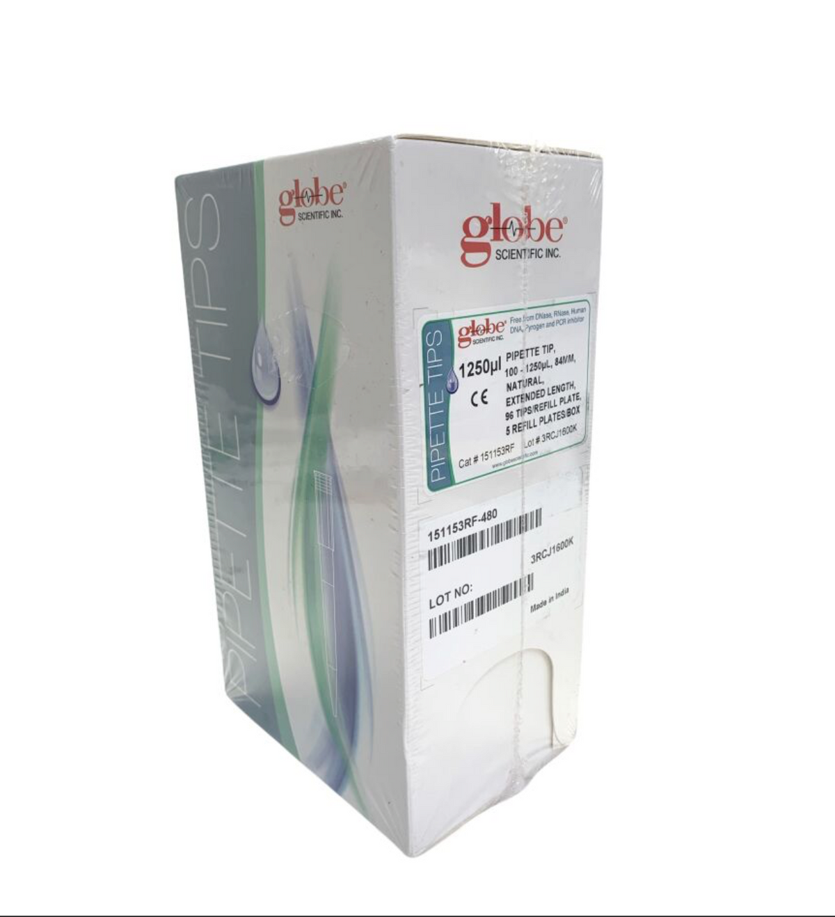 GLOBE SCIENTIFIC 151153RF Pipette tip 84mm Natural Extended Length