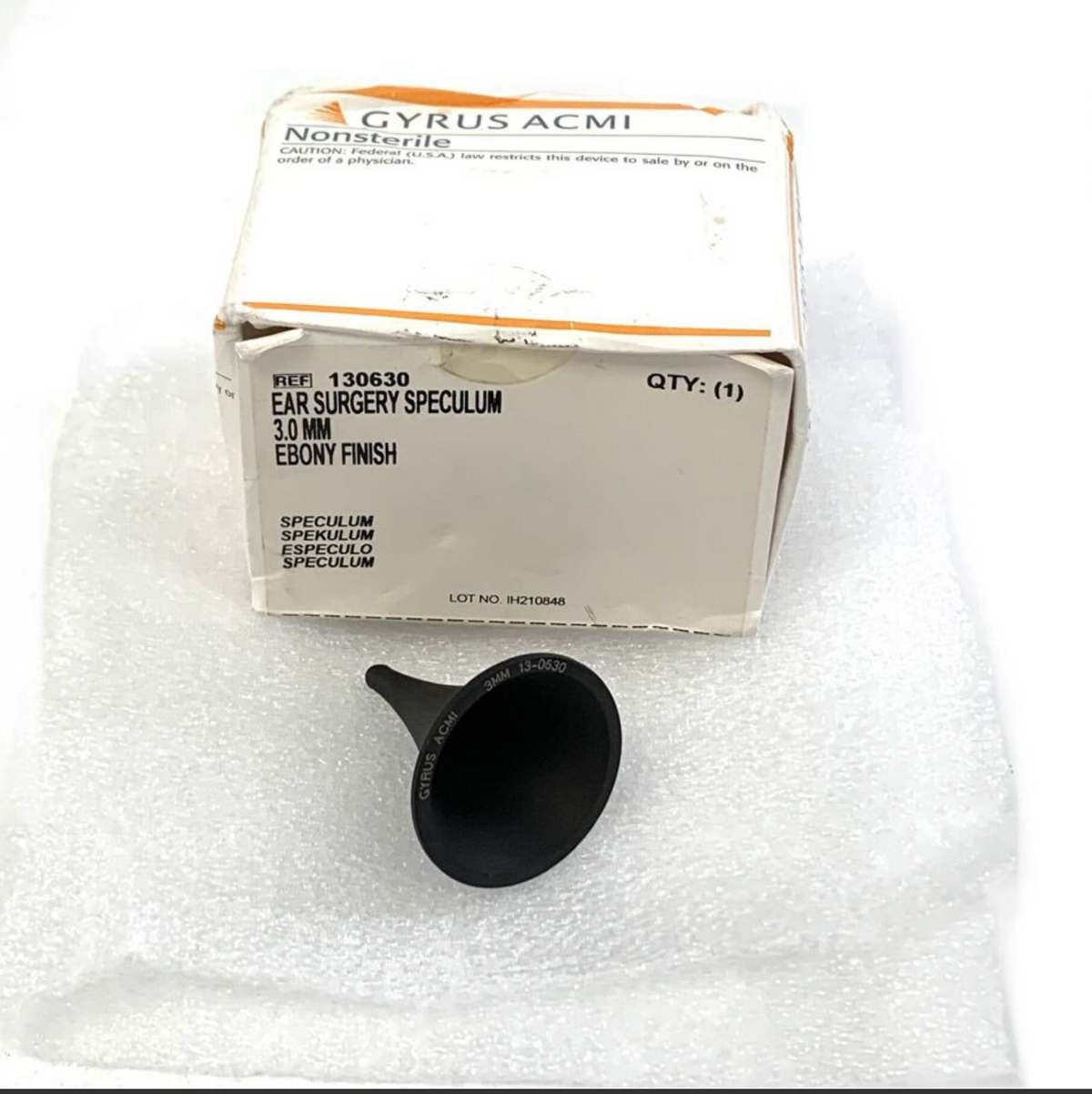 GYRUS ACMI 130630 EAR SURGERY SPECULUM 3.0MM EBONY FINISH