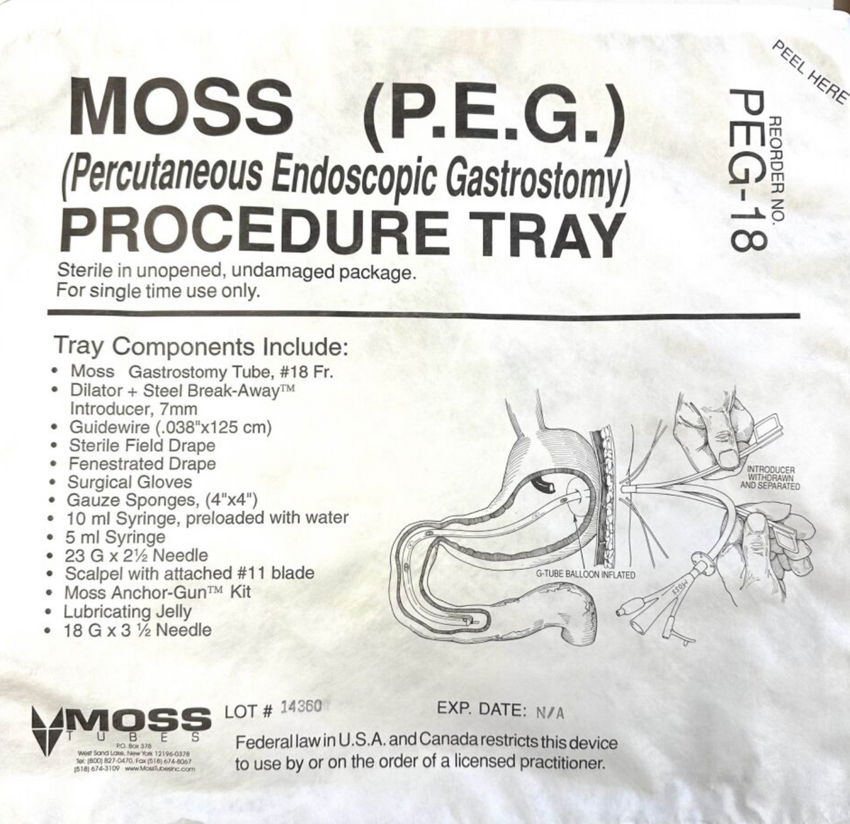 VITALINQ PEG-18 Moss PEG procedure tray(Percutaneous endoscopic gastrostomy)