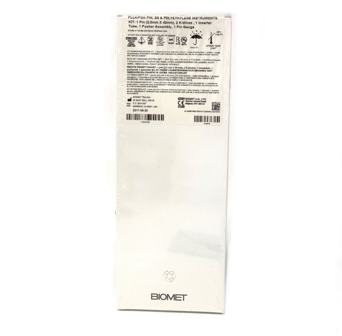 BIOMET 110010743 ORTHOSORB LS STRAIGHT PIN KIT EXP 2022