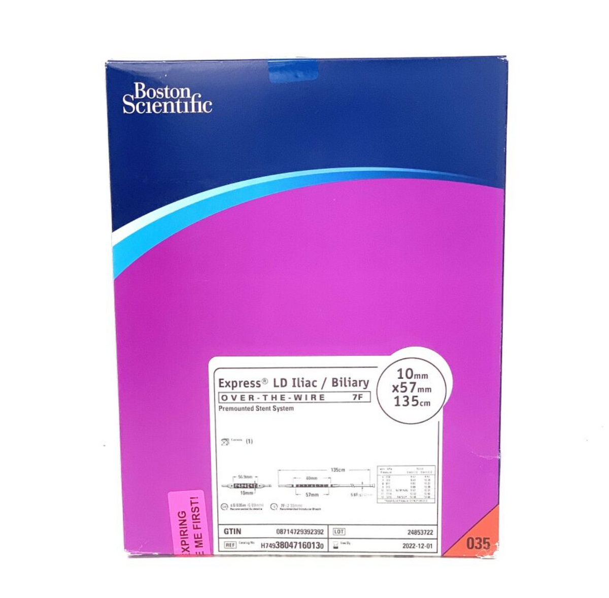 BOSTON SCIENTIFIC H74938047160130 EXPRESS LD LILAC, PREMOUNTED STENT SYSTEM EXP 2022 12