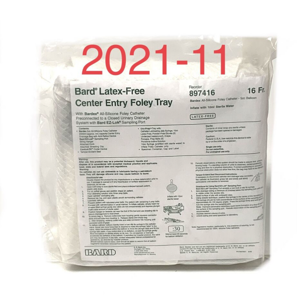 BARD 897416 CENTER ENTRY FOLEY TRAY EXP 2021 11