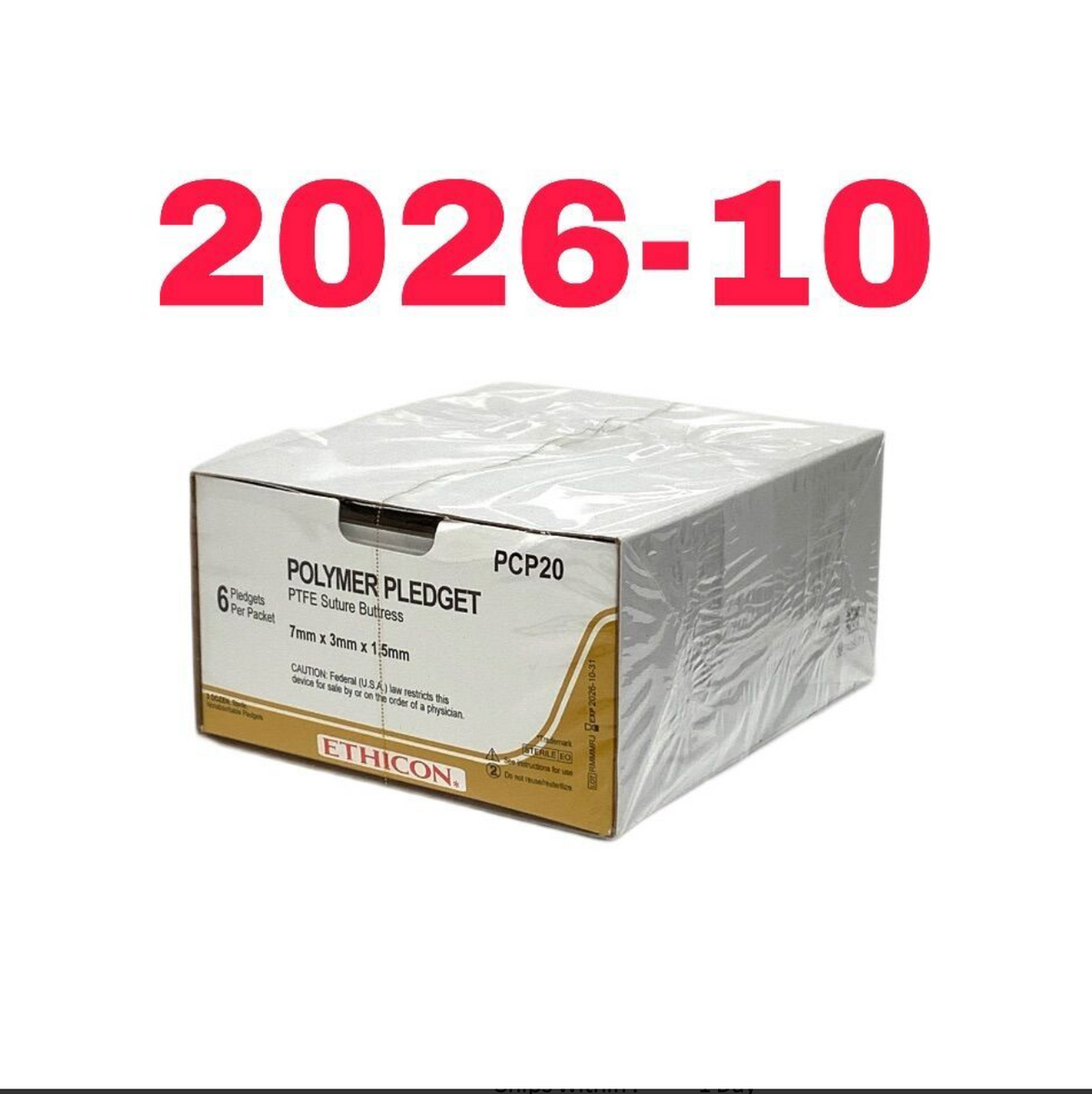 ETHICON PCP20 POLYMER PLEDGET PTFE SUTURE BUTTRESS EXP 2026 11