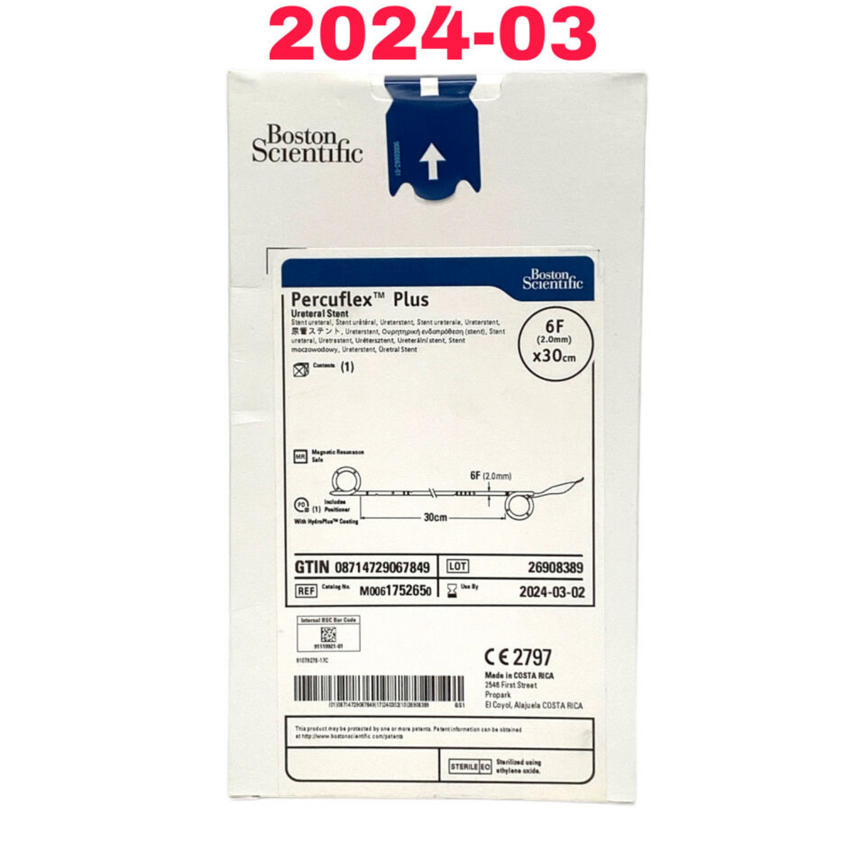 BOSTON SCIENTIFIC M0061752650, PERCUFLEX PLUS URETERAL STENT EXP 2024 03