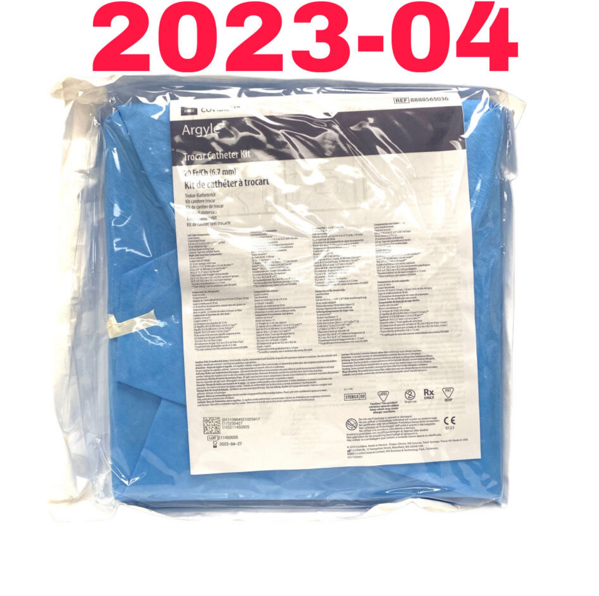 COVIDIEN 8888565036 ARGYLE TROCAR CATHETER KIT EXP 2023 04