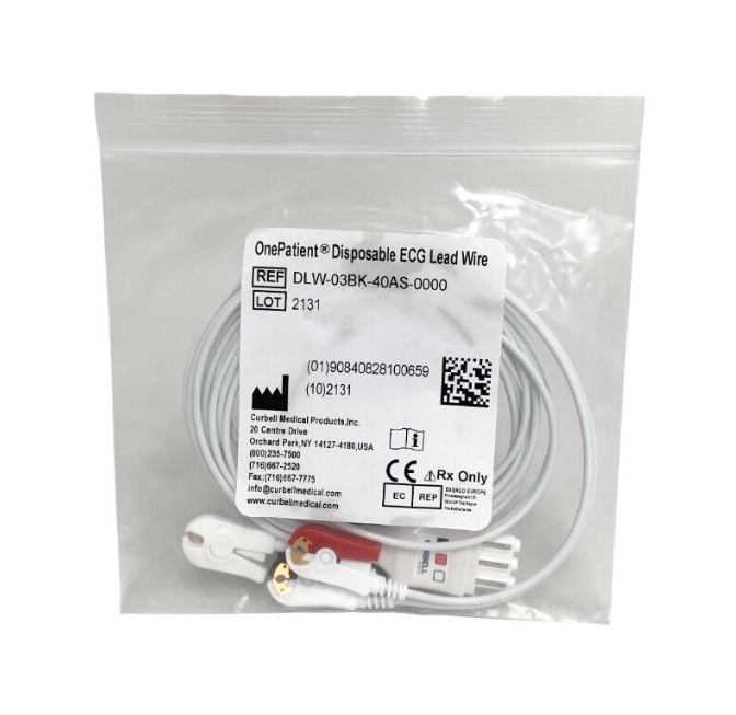 CURBELL MEDICAL DLW-03BK-40AS-0000 OnePatient Disposable ECG Lead Wire