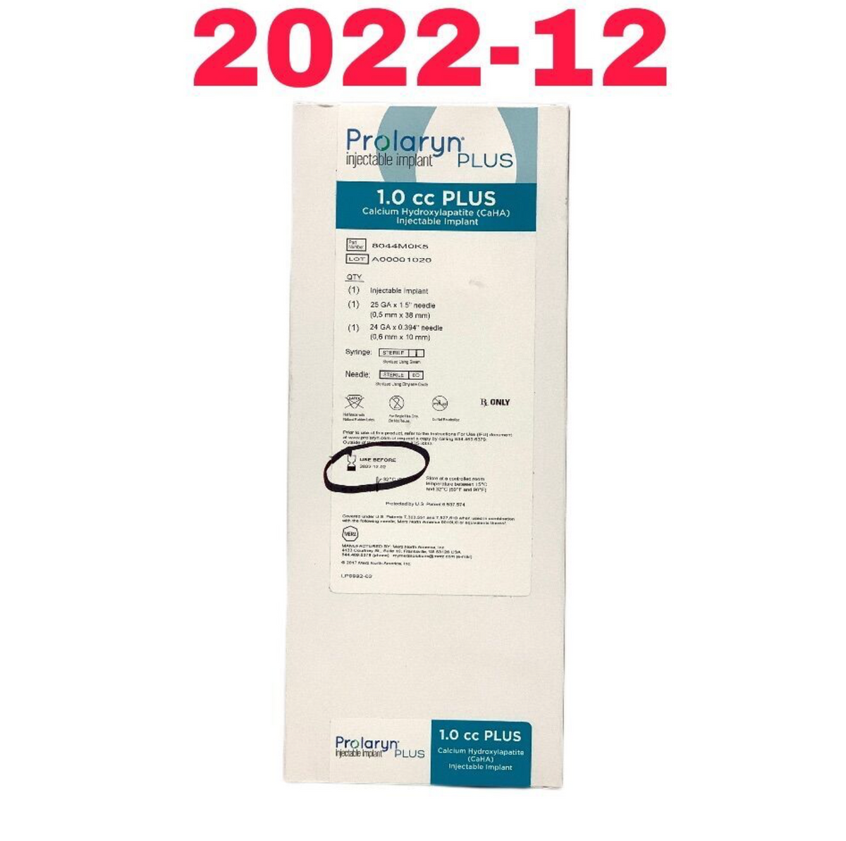 MERZ 8044M0K5 PROLARYN PLUS INJECTABLE IMPLANT 1.0CC PLUS EXP 2022 12 Imaging