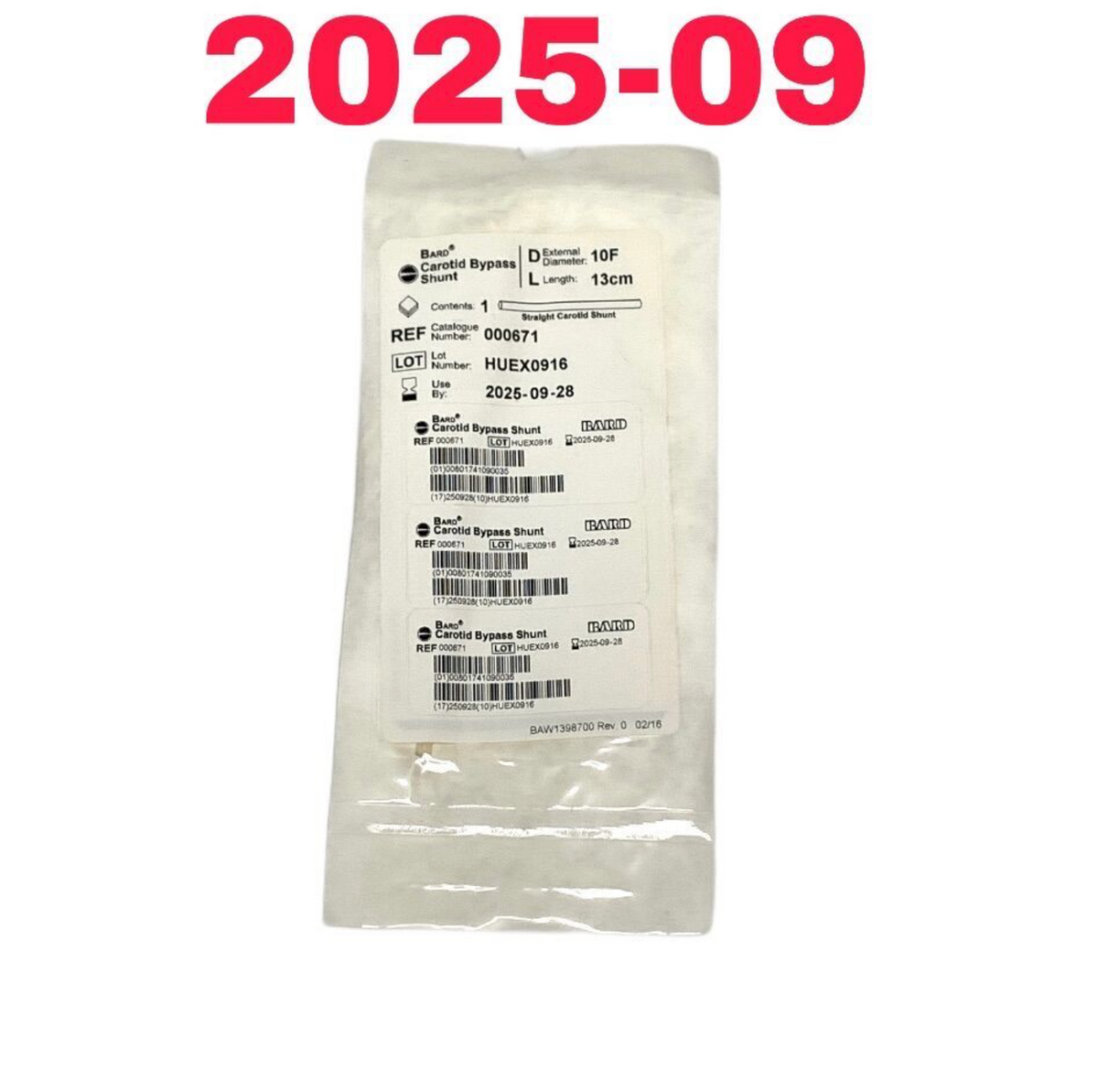 BARD 000671 Carotid Bypass Shunt EXP 2025 09