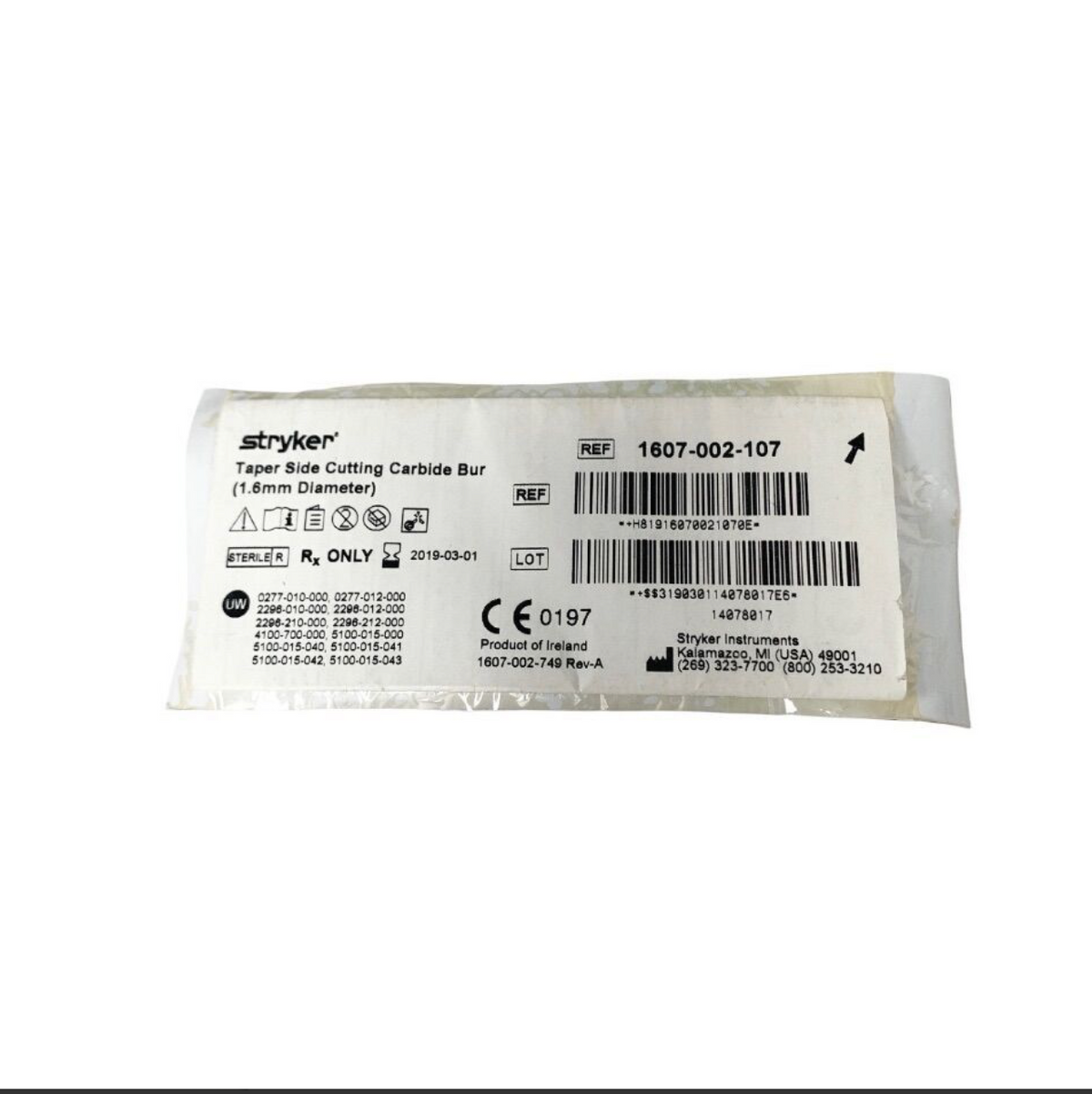 STRYKER 1608-6-165 Round Polishing Bur (4.0mm) EXPIRED