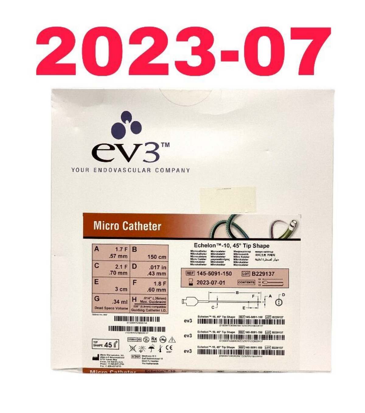 EV3 145-5091-150 Echelon -10 45 DEGREE Tip Shape EXP 2023 07