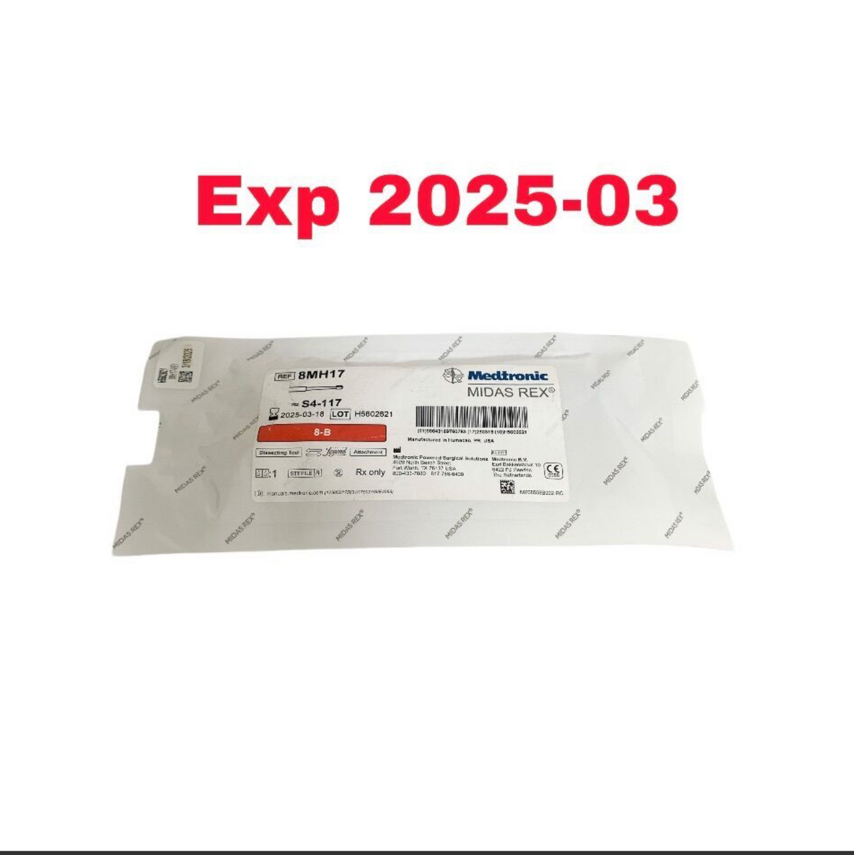 MEDTRONIC MIDAS REX 8MH17 S4-117 8-B DISSECTING TOOL EXPIRED 2025 03