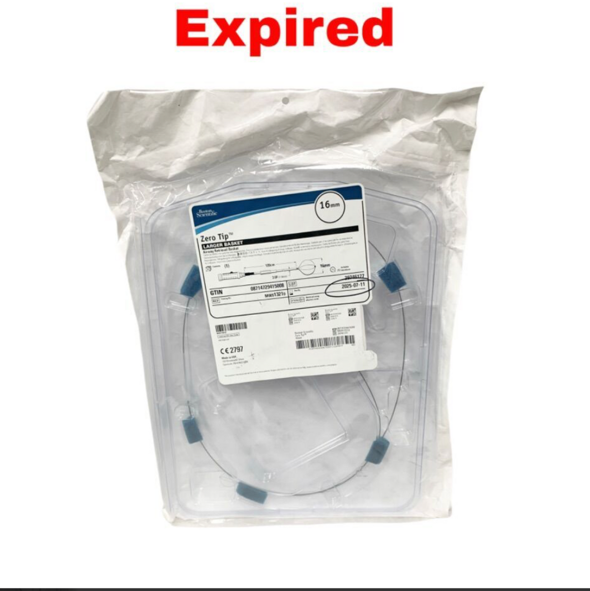 BOSTON SCIENTIFIC M00513210 Zero Tip Airway Retrieval Basket (16mm x 120cm) Exp.2025 07