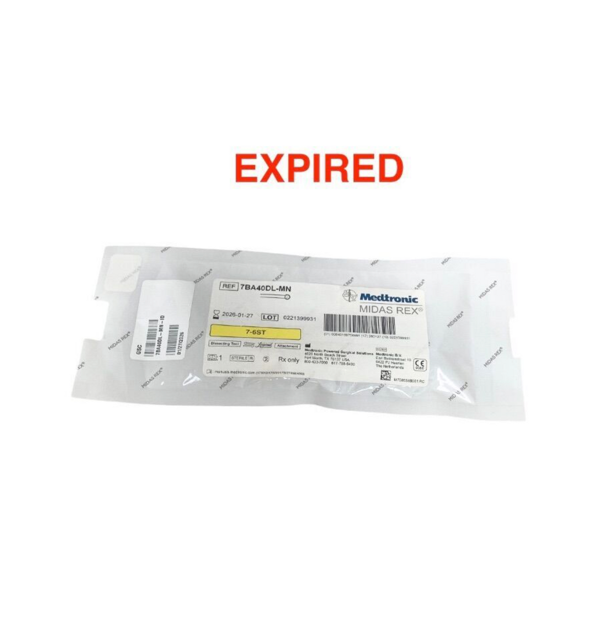 MEDTRONIC 7BA40DL-MN MIDAS REX 7-6ST Dissecting Tool Attachment Sterile EXP 2026-01