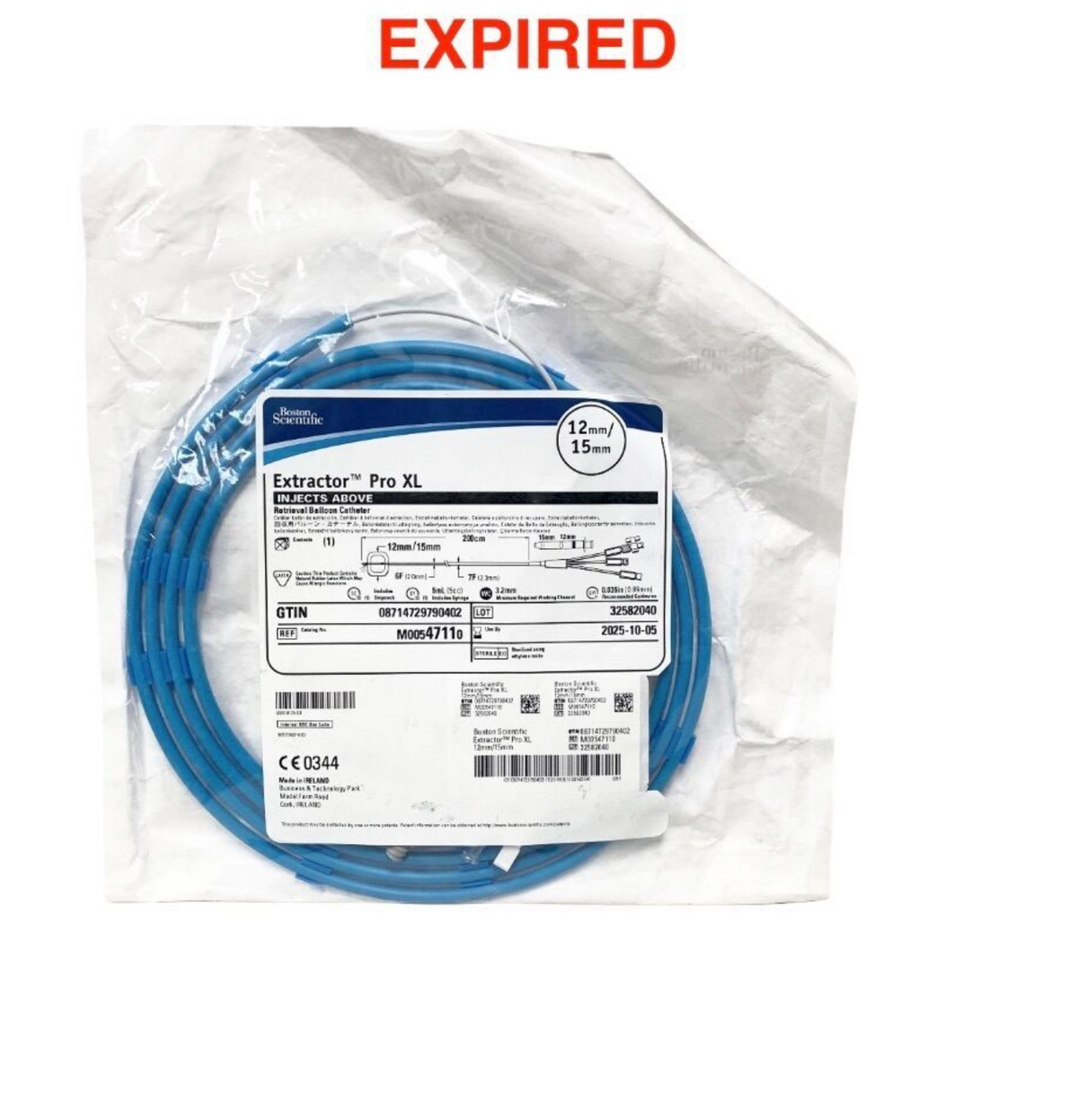 BOSTON SCIENTIFIC M00547110 Extractor Pro XL Balloon Catheter 12/15mm 200cm Sterile EXP 2025 10