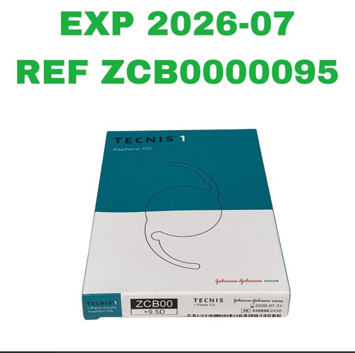 JOHNSON & JOHNSON ZCB0000095 TECNIS 1 Aspheric 1 Piece Acrylic IOL +9.5D EXP.2026 07