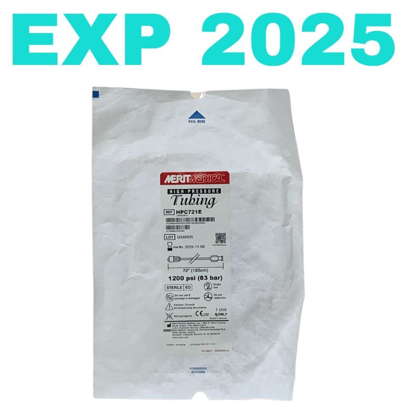 MERIT MEDICAL HPC721E High Pressure Tubing 72" 183cm 1200 psi Exp.2025 11