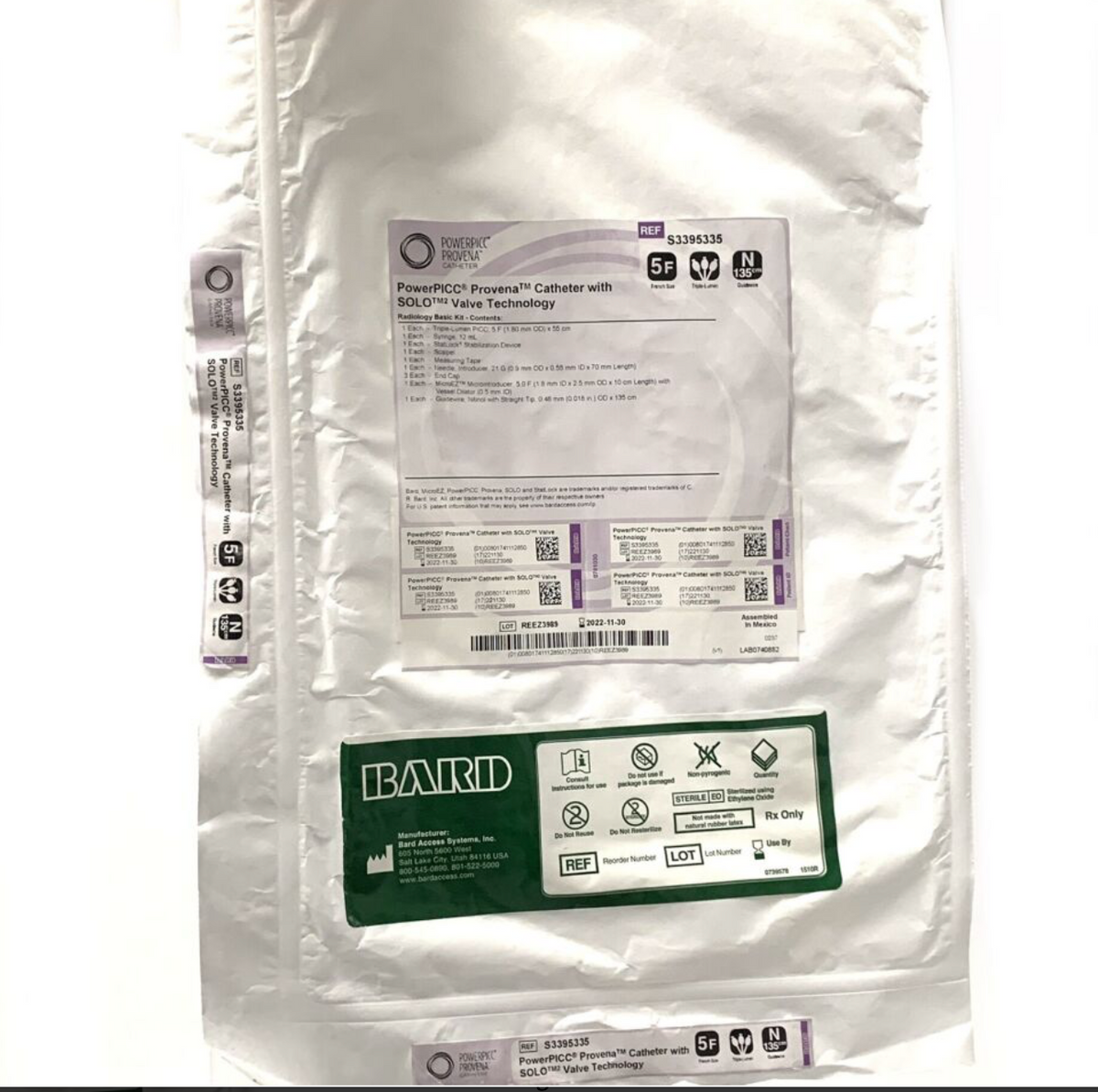 BARD S3395335 POWERPICC PROVENA CATHETER EXP 2022 11