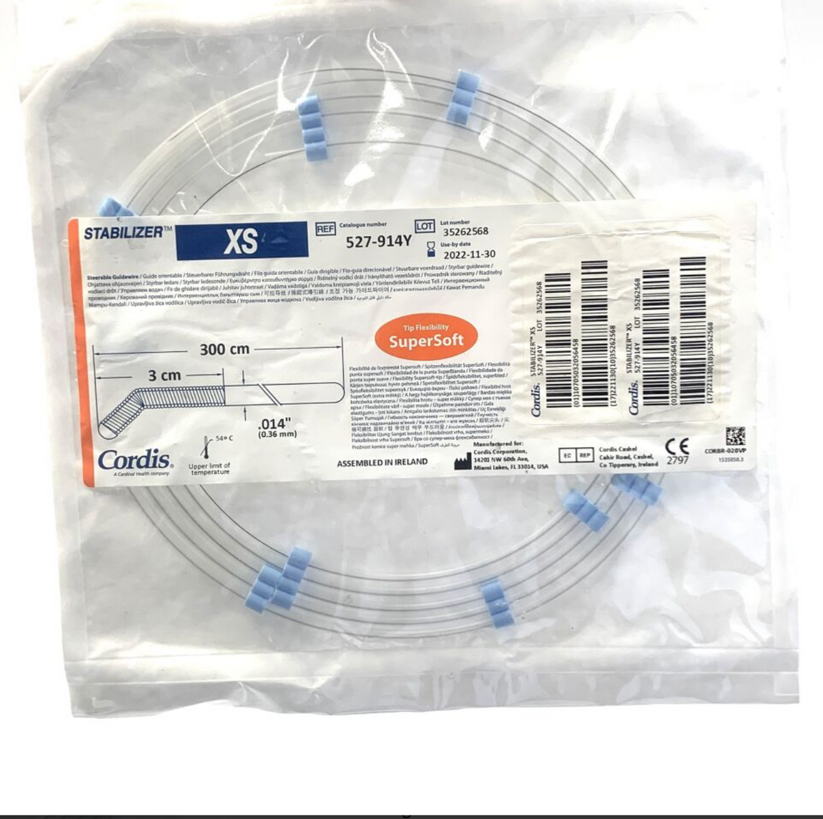 CORDIS 527-914Y STABILIZER XS GUIDEWIRE EXP 2022 11