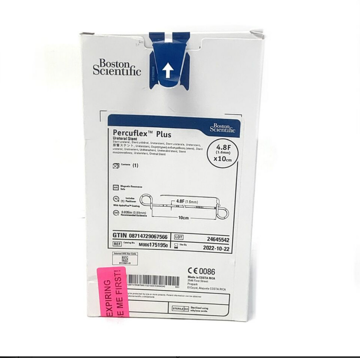 BOSTON SCIENTIFIC M0061751950 PERCUFLEX PLUS URETERAL STENT EXP 2022 10