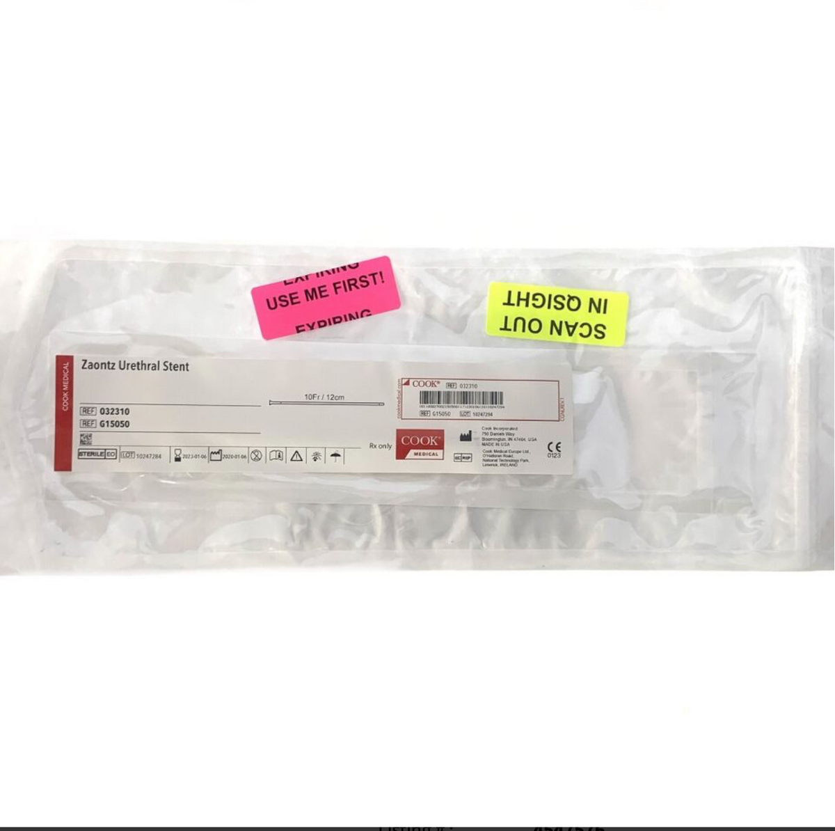 COOK MEDICAL G15050 ZAONTZ URETHRAL STENT 032310 EXP 2023 01