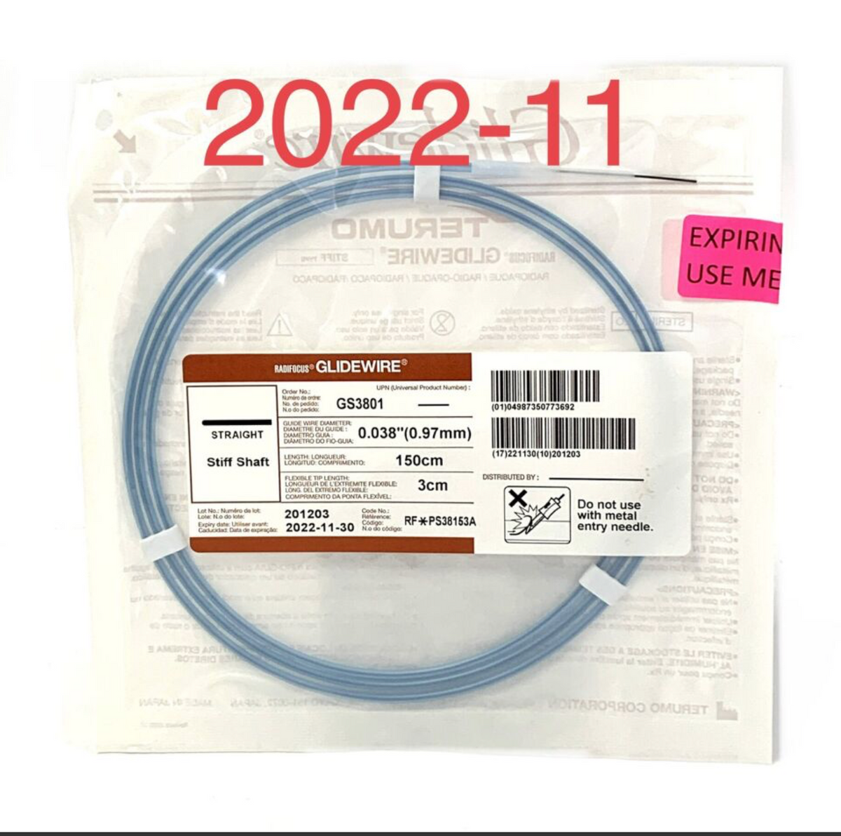 TERUMO GS3801 RADIOFOCUS GLIDEWIRE EXP 2022 11