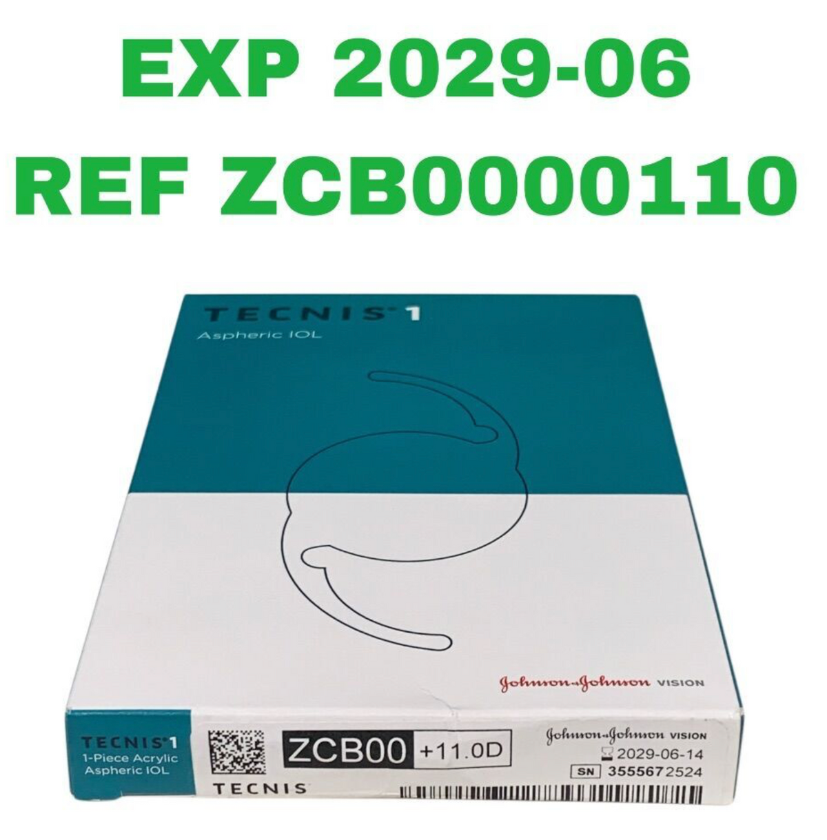 JOHNSON & JOHNSON ZCB0000110 Tecnis 1 Aspheric 1-Piece Acrylic IOL 11 0D EXP 2029 06