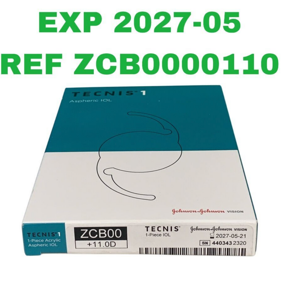JOHNSON & JOHNSON ZCB0000110 Tecnis 1 Aspheric 1-Piece Acrylic IOL 11.0D EXP 2027 05
