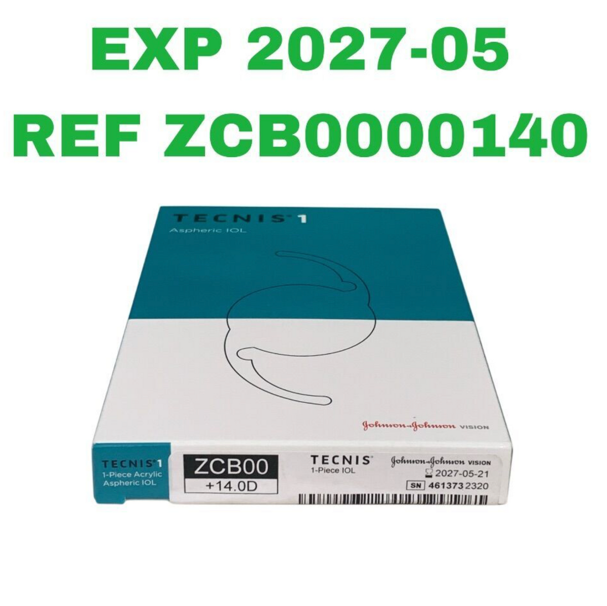 JOHNSON & JOHNSON ZCB0000140 TECNIS 1-Piece Acrylic Aspheric IOL 14.0D EXP 2027 05