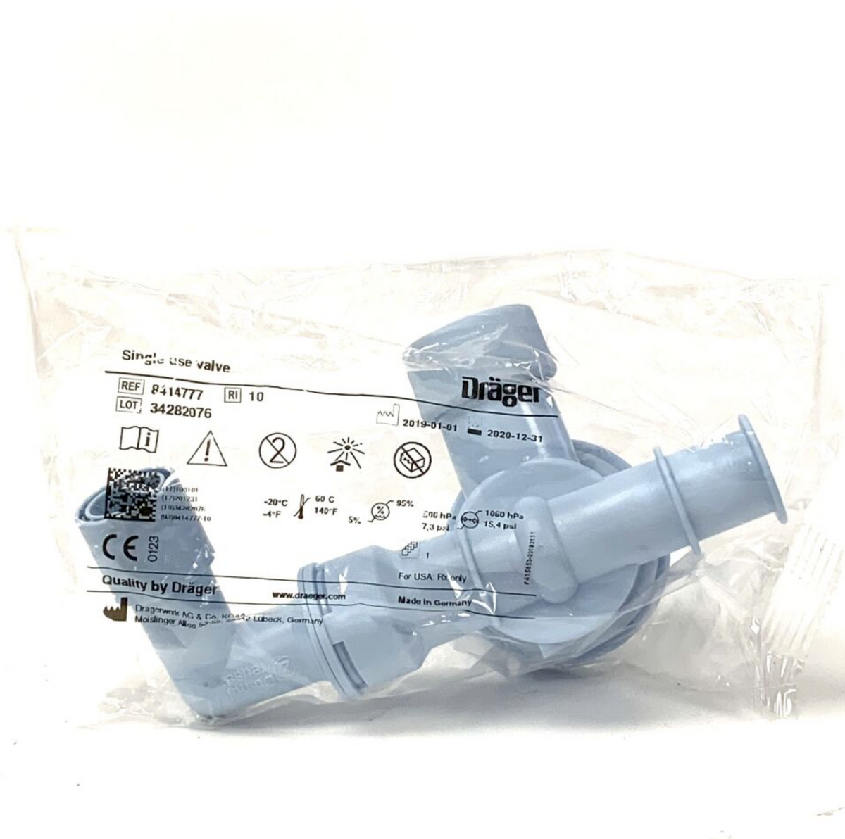 DRAGER MEDICAL 8414777 DRAEGER 8414777 SINGLE USE VALVE 2020 12