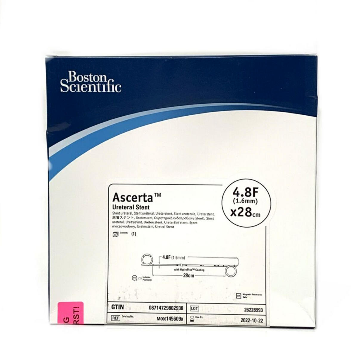 BOSTON SCIENTIFIC M0061456090 ASCERTA URETERAL STENT 2022 10