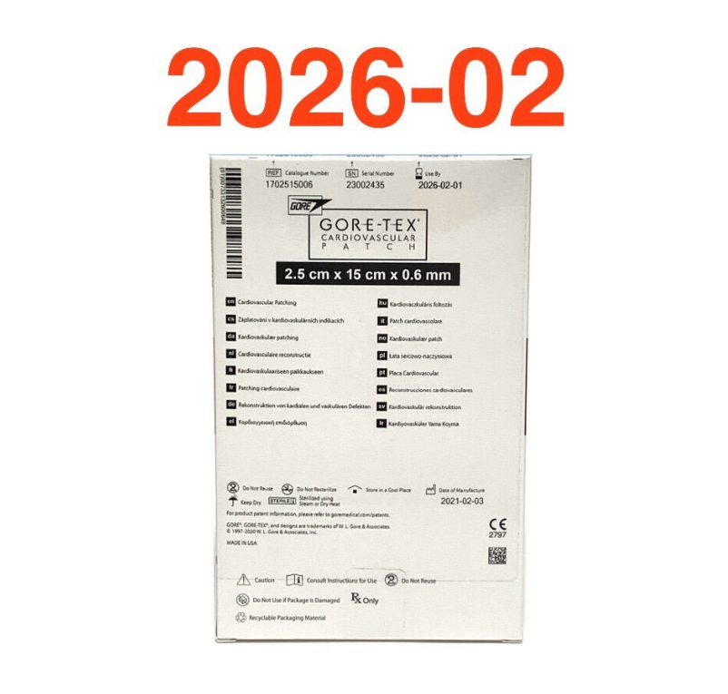 GORE 1702515006 GORE-TEX Cardiovascular Patch EXP 2026 02