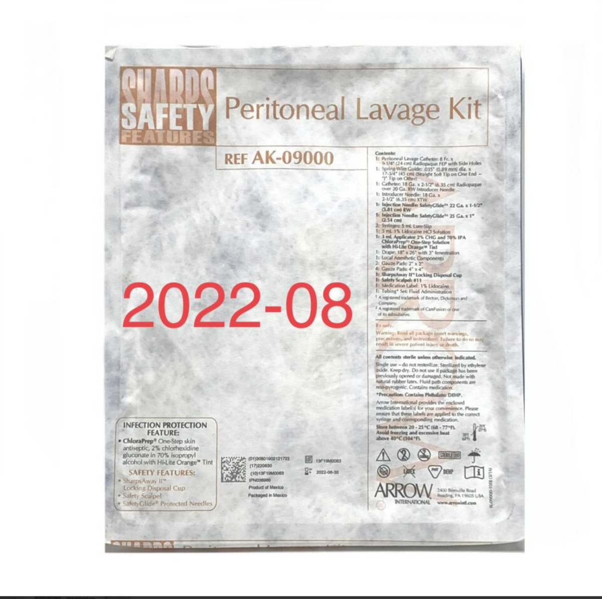 ARROW AK-09000 PERITONEAL LAVAGE KIT EXP 2022 08