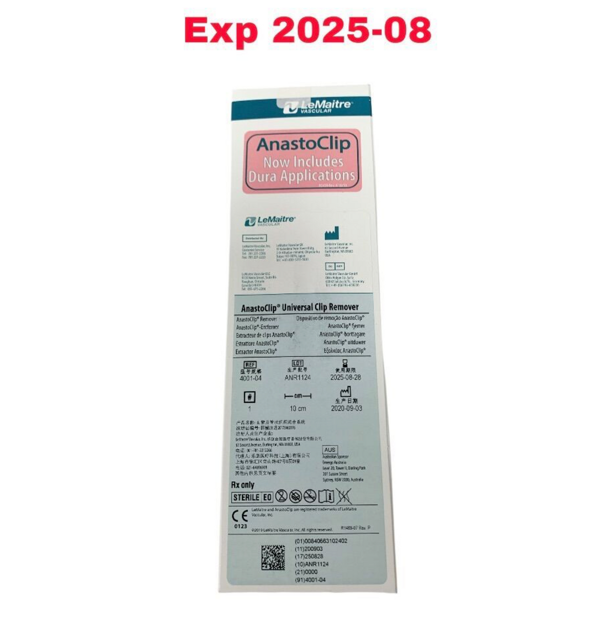 LEMAITRE 4001-04 AnastoClip Universal Clip Remover EXPIRED