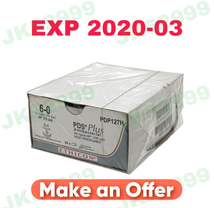 ETHICON PDP127H PDS Plus Antibacterial VIOLET MONOFILAMENT EXP 2020 03