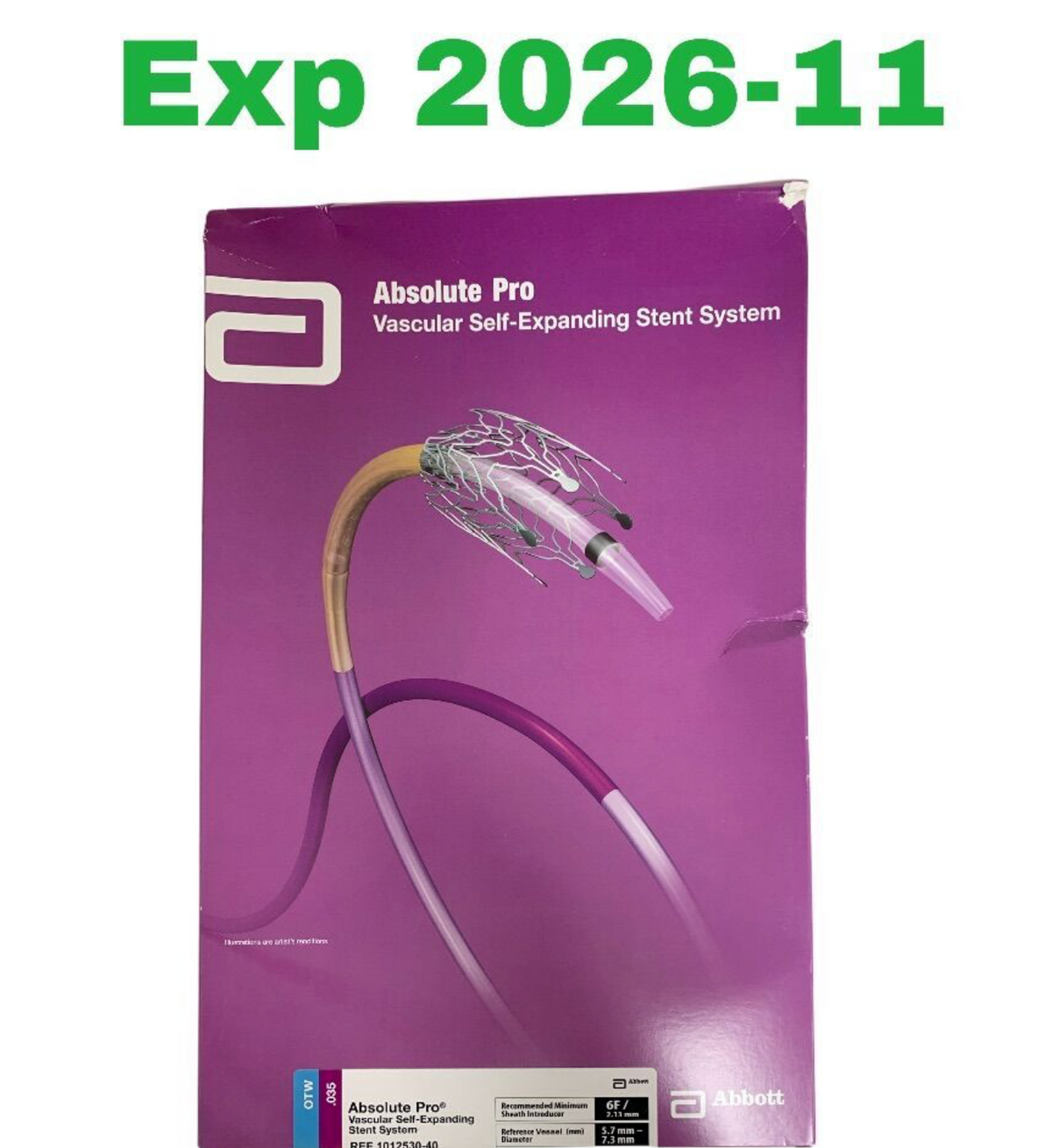ABBOTT 1012530-40 Absolute Pro Vascular Self-Expanding Stent System 8.0 X 40 mm 80 cm EXP 2026 11 30