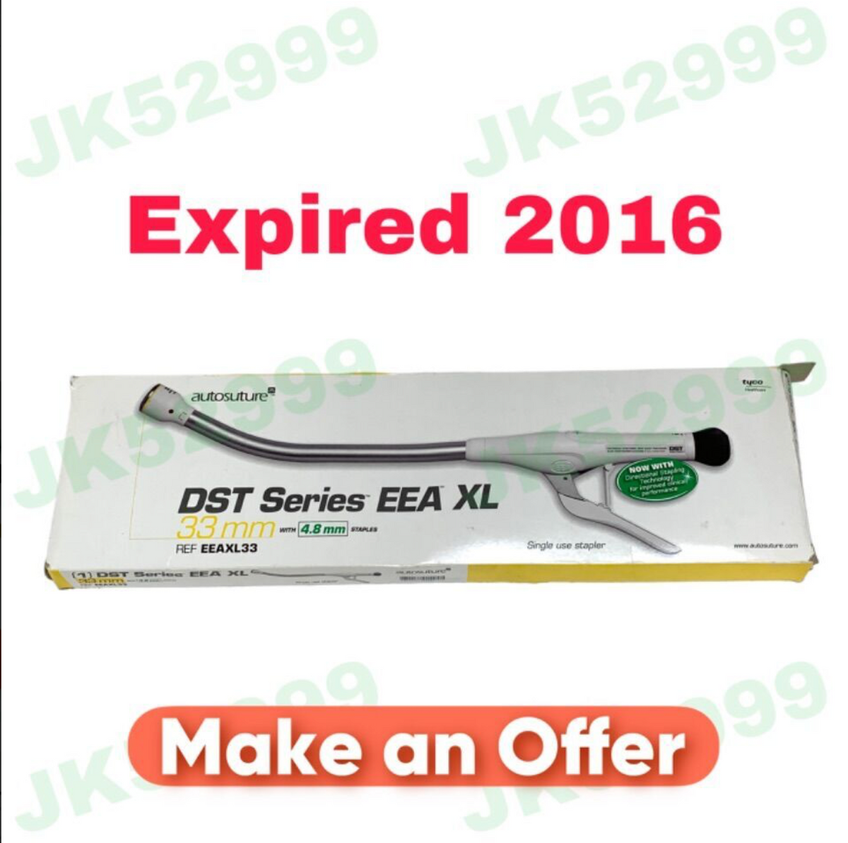 AUTOSUTURE EEAXL33 DST SERIES EEA XL 33MM SINGLE USE STAPLER EXP 2016