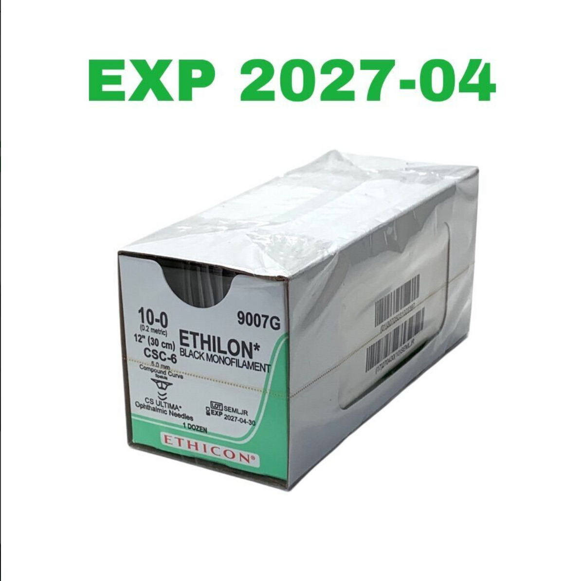 ETHICON 9007G ETHILON BLACK MONOFILAMENT NYLON SUTURE EXP 2027 04