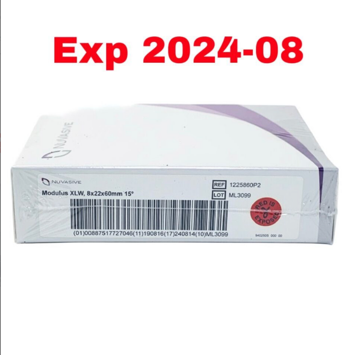 NUVASIVE 1225860P2 Modulus XLW 8x22x60mm 15 DEGREE EXP 2024 08