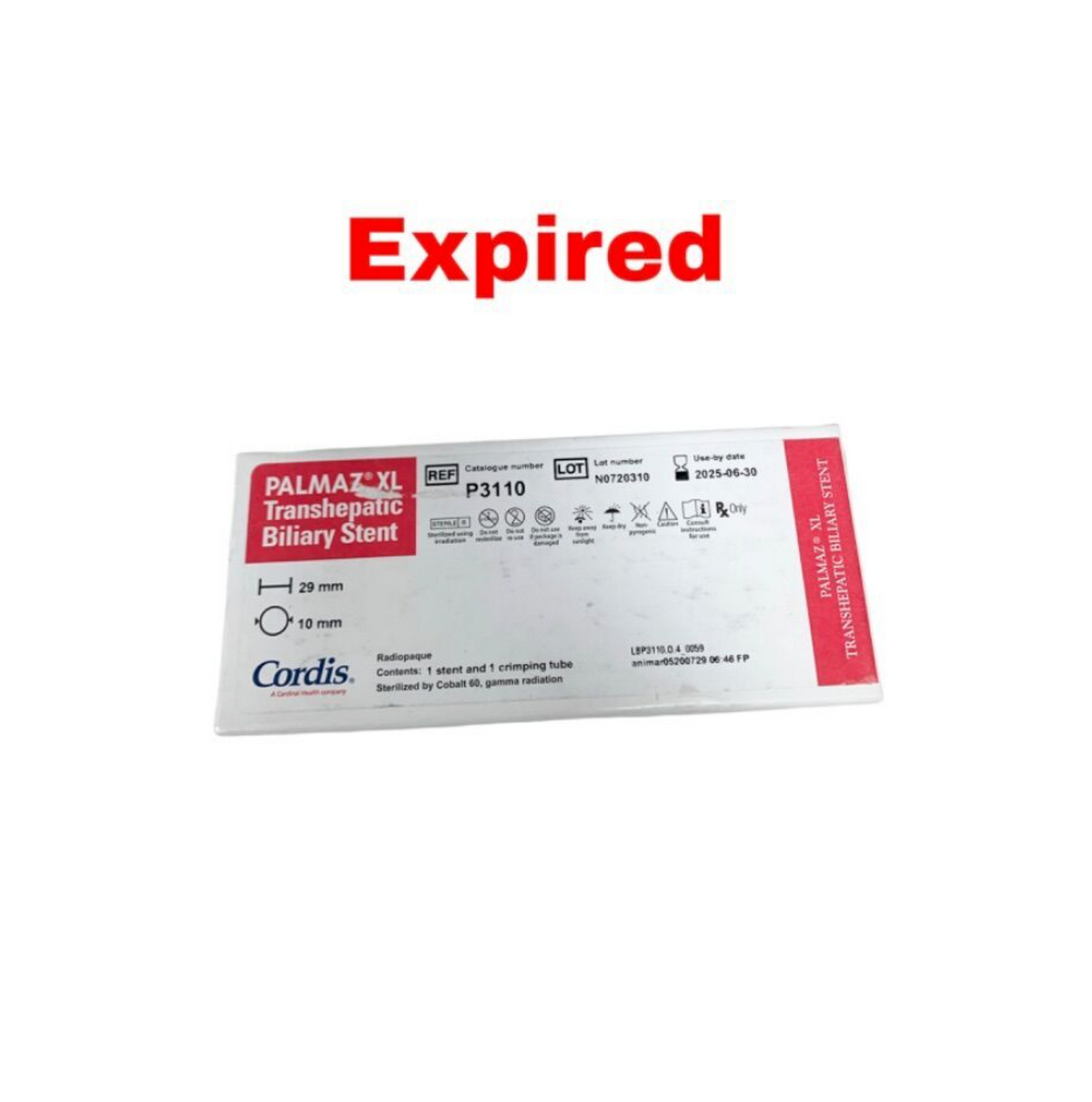 CORDIS P3110 PALMAZ XL Transhepatic Biliary Stent 29mm x 10mm P3110 EXP 2025 06