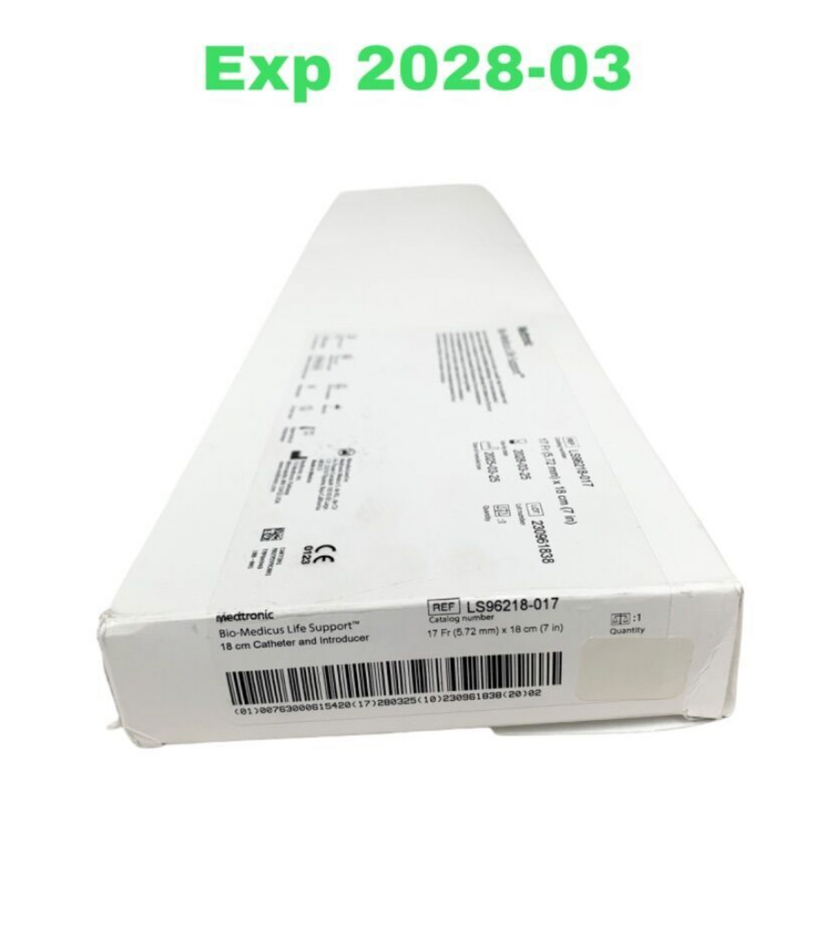 MEDTRONIC LS96218-017 Bio-Medicus Life Support 17 Fr 5.72 mm x 18 cm Catheter & Introducer EXP 2028 03