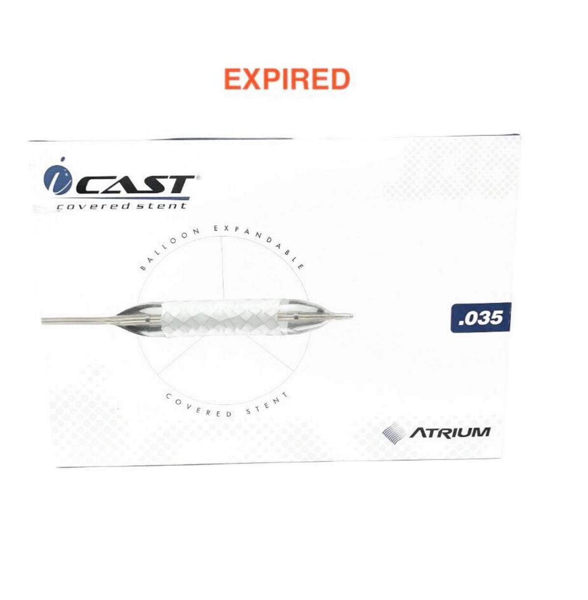ATRIUM 85400 iCAST Covered Stent 5mm x 38mm Balloon Expandable Vascular Stent EXP 2025 09