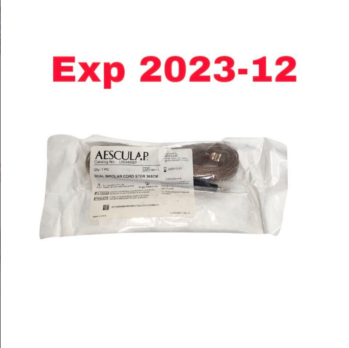 AESCULAP US349SP DUAL BIPOLAR CORD STER 365CM EXPIRED 2023