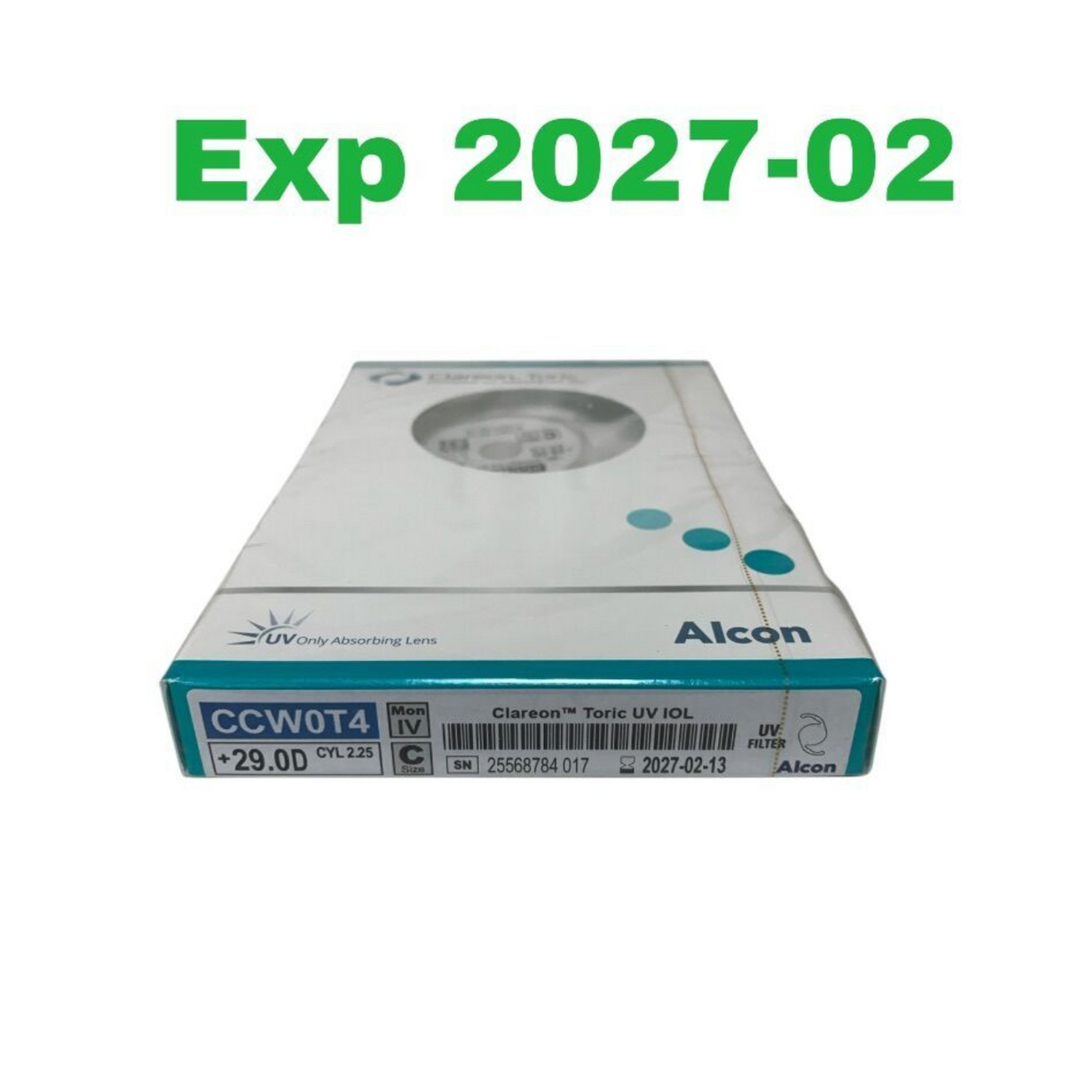 ALCON CCWTT4 Clareon PanOptix Toric UV IOL Aspheric Intraocular Lens +14.5D CYL 2.25 EXP 2026 10