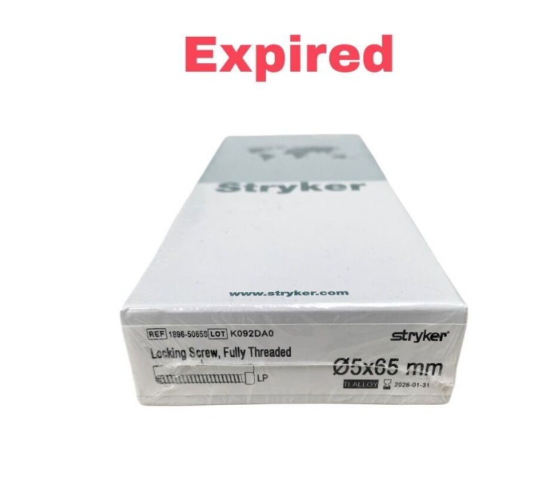STRYKER 1896-5065S 5x65mm Locking Screw Fully Threaded Ti Alloy Exp.2026 01
