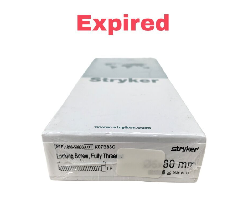 STRYKER 1896-5080S 5.0 x 80mm Fully Threaded Locking Screw Ti Alloy Exp.2026 01