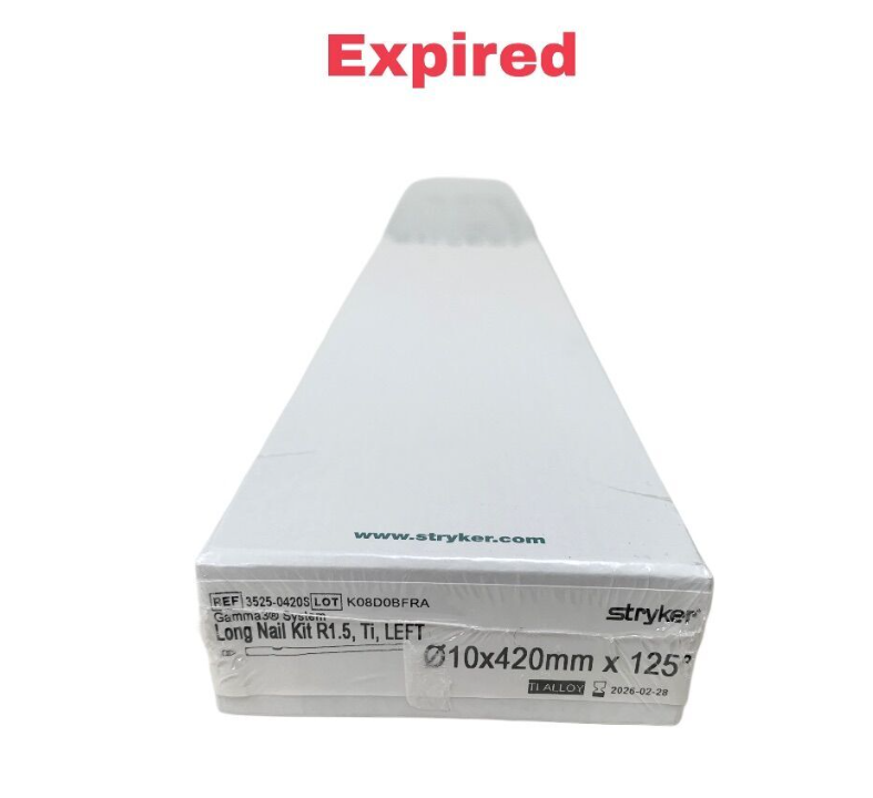 STRYKER 3525-0420S Gamma3 Long Nail Kit R1.5 Ti LEFT 10x420mm 125deg  EXP February 2026
